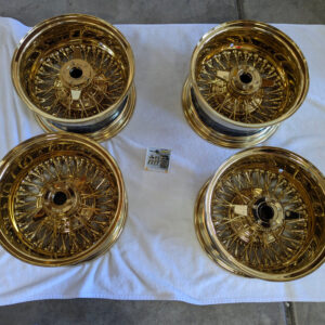 13x7 All Gold Reverse Wire Wheels set
